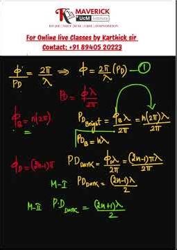 Phase Difference/Path Difference/Bright and Dark Condition/Class 12/Wave Optics/Dr.K. Karthick Sir