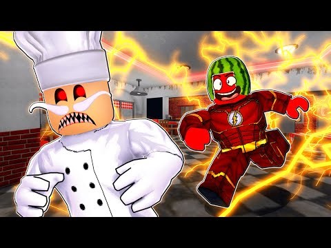 The FLASH vs PAPA PIZZA PIZZERIA in Roblox