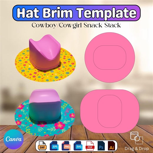 Cowboy/cowgirl Hat Brim Template, Cowboy Hat SVG, Cowboy Cap Brim Template, Custom Hat Brim, Cowboy Hat Canva Template, Instant Download - Etsy