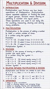 Multiplication & Division | Basic Math Concepts