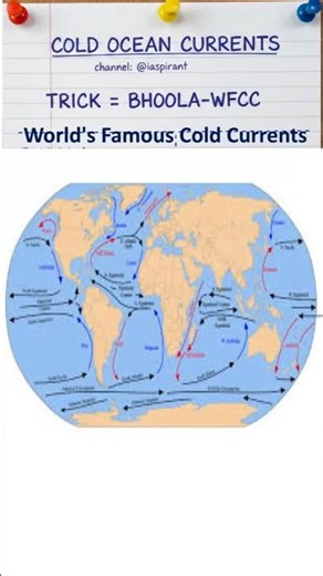 BHOOLA-WFCC Trick 🤯 | All Cold Ocean Currents for UPSC/PSC #geographytricks #shorts #iaspirant