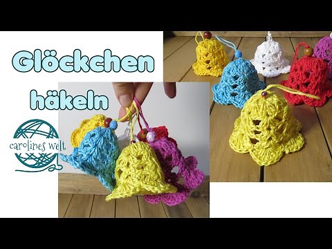 Crochet bells as tree ornaments and decorations, easy!