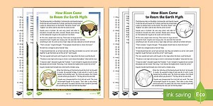 Fourth Grade How Bison Came to Roam the Earth Myth Reading Comprehension Worksheet