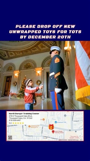 Donate here 👇🏼 📍 378 E Thousand Oaks Blvd., Thousand Oaks, CA. 91360| 📱 818.538.6447 | ⌛ 12-20-2025 Join Marine Miguel's 17th Annual Thousand Oaks Toys for Tots 🎁🧸 Toy Drive.⁣ 📦 Please drop off new unwrapped toys by December 20th at Hard Charger Training Center. ✨ 2025 marks the 78th anniversary of the USMC Reserve Toys for Tots program and the 17th year that we have been proud sponsors.⁣ ⁣ 🎅🏼 Collecting new unwrapped toys to be distributed as gifts to the less fortunate children in our