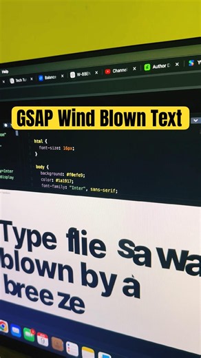 GSAP Wind Blown Text #coding #textanimation #gsap