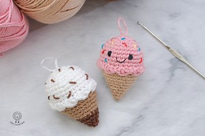 No-sew crochet Ice cream free amigurumi pattern Little Crochet Farm