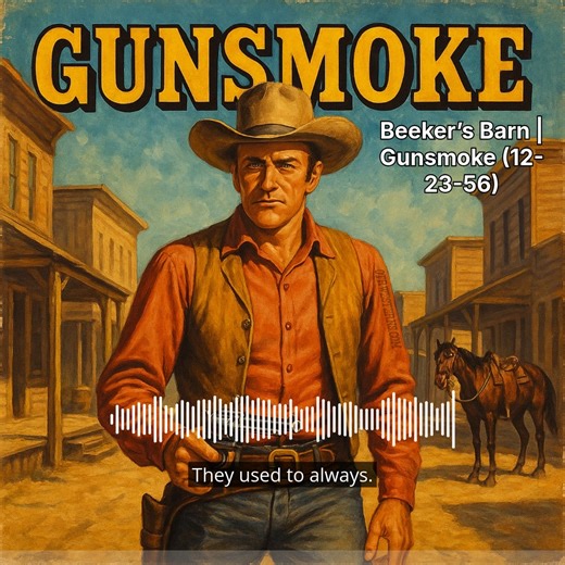 Here’s a new clip from Beeker’s Barn | Gunsmoke (12-23-56)! Listen to the full episode here: https://play.headliner.app/episode/30802213 | Old Time Radio Westerns