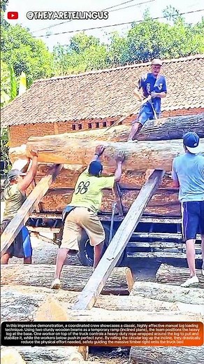 No Crane? No Problem! Smart Manual Technique to Load Heavy Logs onto Truck 🪵🚚