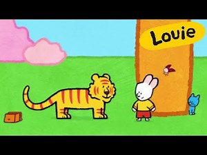 Cartoon for kids - Louie draw me a Tiger HD | Learn to draw