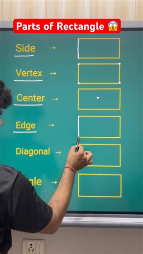 👉 Parts of Rectangle 😱 !! #rectangle #vertex #diagonal #mathematics #quiz #shorts #ytshorts