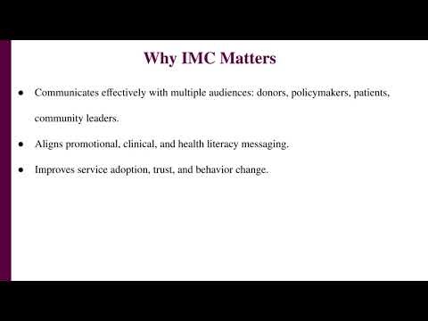 Lesson 17: Integrated Marketing Communication (IMC) in Reproductive Health Marketing