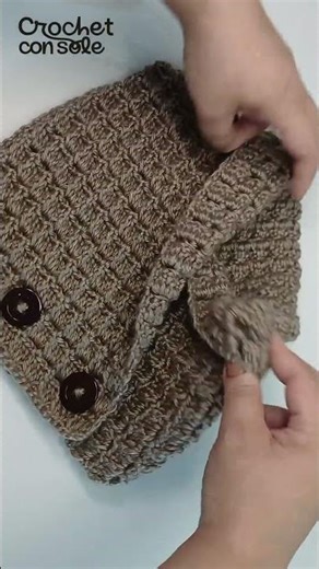 Cuello a crochet fácil (solo 1 rectángulo)
