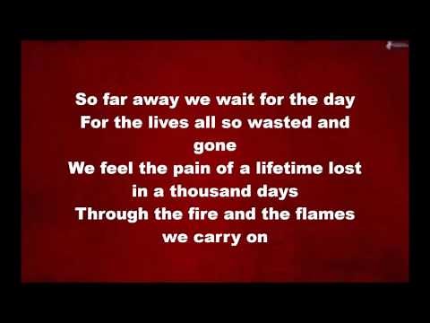DragonForce - Through the Fire and Flames (Lyrics on screen)