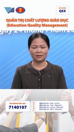 🎓 Ngành học mới – Tương lai rộng mở! Từ năm 2025, Trường ĐH KHXH&NV, ĐHQG-HCM chính thức tuyển sinh ngành QUẢN TRỊ CHẤT LƯỢNG GIÁO DỤC – đào tạo nguồn nhân lực chất lượng cao cho sự phát triển bền vững của giáo dục Việt Nam trong kỷ nguyên số. 📚 Liên ngành – Thực tiễn – Định hướng toàn cầu. 📌 Chỉ tiêu 2025: 50 | Mã trường: QSX | Mã ngành: 7140107 🔗 Tìm hiểu thêm: https://hcmussh.edu.vn/tin-tuc/nganh-quan-tri-chat-luong-giao-duc #USSH #NguoiNhanVan #Quantrichatluonggiaoduc #KhoahocLiennganh #