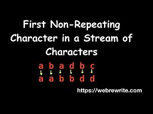 First Non Repeating Character in a Stream