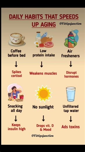 Daily Habits That Speed Up Aging (And How to Fix Them Naturally) #healthylifestyle #healthtips