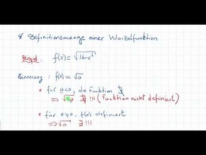 Wurzel - Definitionsmenge einer Wurzelfunktion