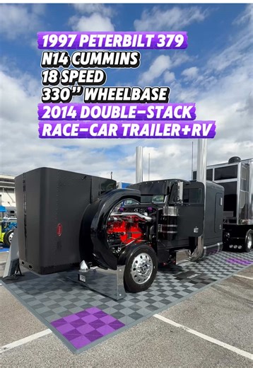 1997 Peterbilt 379 & 2014 Double-stack Race Car Trailer #semi #secondhelpin #truckshow