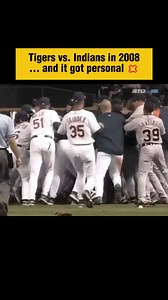Remember that wild brawl in Cleveland on 9/19/08? 🔥 Gary Sheffield getting plunked ignited a benches-clearing donnybrook between the Tigers and Indians! Throwback to the days when rivalries meant something extra. #MLB #Baseball #Tigers #Indians #Cleveland #GarySheffield | MLB Throwbacks