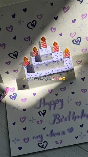 🍰🥹🎂 Cutest Cake Card for Her 😍🍦 Handmade Paper Gift 💝 DIY Present Idea #diy #christmas #gift