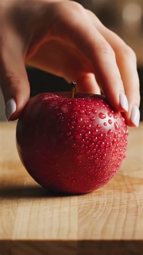 red apples, #yuotob #fruit #satisfying #aivideo