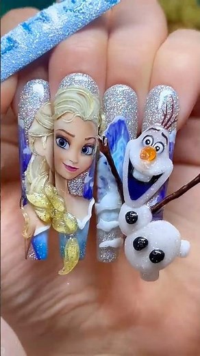 Doing nails for Princess Elsa 💅🥶 #nailart #nails #naildesign