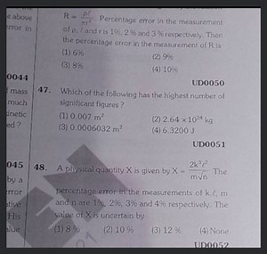 R=\frac{p \ell}{\pi r^{2}}. Percentage error in the measurement... | Filo