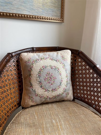 Vintage Needlepoint Pillow - Etsy