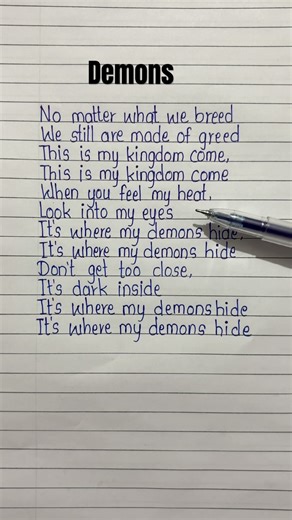 Demons - Imagine Dragons song lyrics 😈 #imaginedragons #demons #lyrics #shorts #song