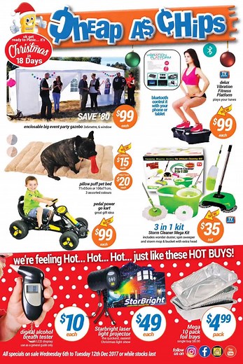 Catalogue released today! Get to your nearest store for these awesome bargains! Click here to view the catalogue on our website: http://bit.ly/2sn1j2B or sign up to receive your electronic copy each week here: http://bit.ly/2jRumYt | Cheap as Chips