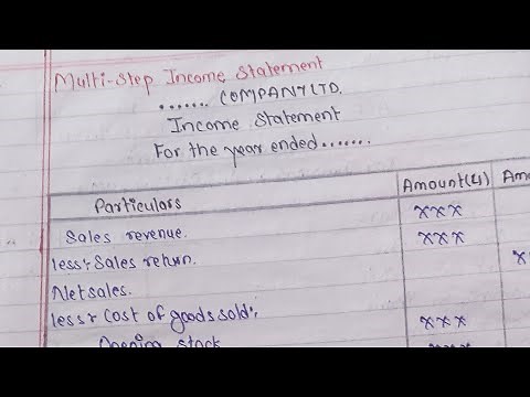 Class11||Multi-Step Income Statement||Question and Solution||Accountancy||NEB