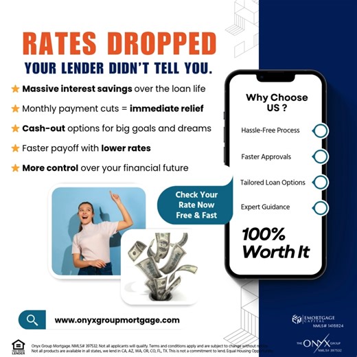 🔁🏡 Refi — Reset Your Mortgage the Smart Way • Lower your interest rate when eligible • Reduce your monthly payment • Remove PMI with enough equity • Switch ARM to fixed for stability • Realign your loan with today’s goals A refinance isn’t starting over — it’s a financial upgrade. At The Onyx Group Mortgage, we break down your options and guide you to the smartest refinance path. 📲 Apply now: https://onyxgroupmortgage.com/loan-application 📞 Call/Text: (949) 396-1204 🎯 Free Consultation: htt