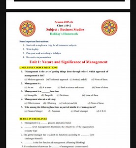 Business Studies - Holiday HomeworkClass: 10 2Subject: Busin... | Filo