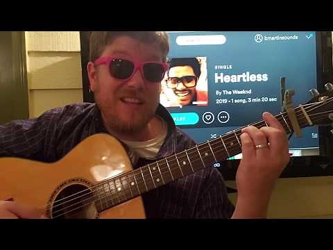 How To Play Heartless The Weeknd // guitar tutorial beginner lesson easy chords