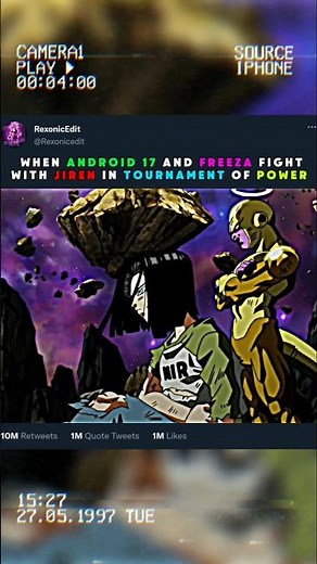 When Android 17 and freeza fight with jiren in tournament of power 🤯
