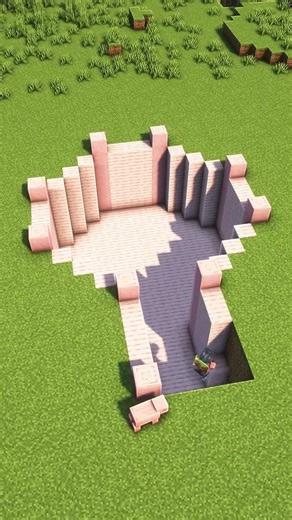 Minecraft Cherry Underground Base🏠 #shorts