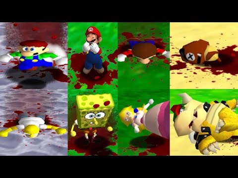 All Characters Game Over Animations in Super Mario 64 Hard Mode