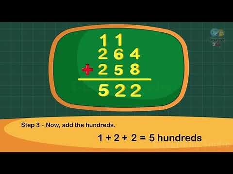 Addition Adding 3 Digit Numbers | with carry over | Maths Basics For CBSE Children | class 2