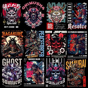 Epic Samurai Art: 16 PNG, Warrior Japan, Samurai Graphics, Masked Warrior, Watercolor Samurai,japanese Art, Samurai Mascot, - Etsy