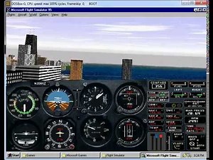 Flight Simulator 95 on DOSBox-G Video 2