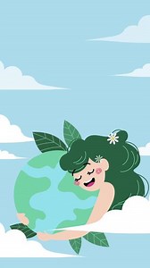 A cheerful animated Earth with a smiling face, celebrating Go Green initiatives for Earth Day, environmental awareness, sustainability themed visuals. Promotes eco friendly lifestyle and positivity.