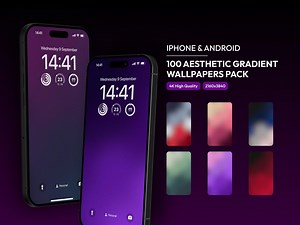 100 Aesthetic Gradient Phone Wallpapers | 4K Minimal Backgrounds for iPhone & Android | Vibrant Color Palette Pack | Digital Download - Etsy