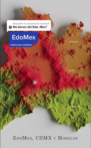 Mapa detallado del Estado de México con relieve