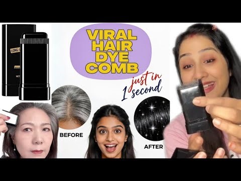 This Viral Hair Dye Comb Really Works? 😳 | Before & After Results |Grey Hair Black in Just 1 Second!