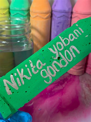 Giant Wet Sidewalk Chalk Cutting ASMR Experience