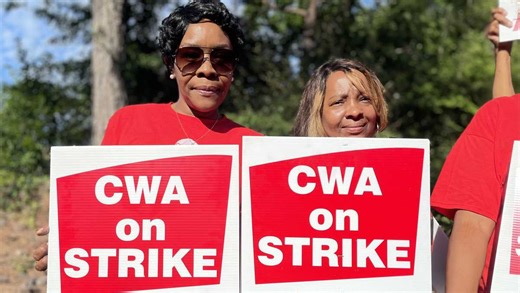 Local Communications Workers of America members on strike, claim worker was wrongfully terminated