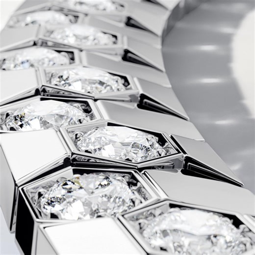 The new Bee de Chaumet necklace in mirror-polished white gold transforms nature’s geometry into pure brilliance. Discover more on www.chaumet.com/us_en/bee-de-chaumet #BeedeChaumet #Chaumet | Chaumet