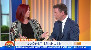 A Sydney manufacturer of ugg boots is facing a legal battle in the US against an American footwear brand over the use of the name ‘ugg’. The small Aussie business has been making the boots since the 90s however the US company Deckers trademarked the name ‘UGG Australia’ in 1999. The trademark is preventing the Australian manufacturer from trading in the overseas market. Shelly Horton says, “They can just change their name! Call them ‘sheepskin boots’, call them ‘giving up on society boots’”. Wha