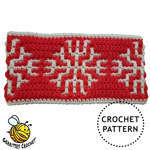Cache-oreilles flocon de neige | Superposition de mosaïque au crochet, motif PDF - Etsy France
