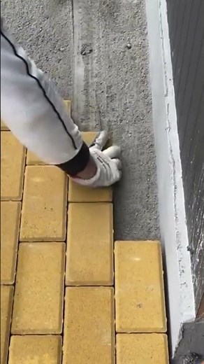 the process of installing paving blocks in the yard is easy and neat #construction #popular #paving